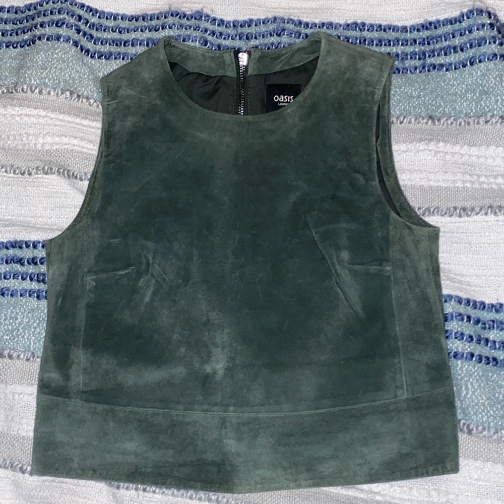 Green vest shaped top